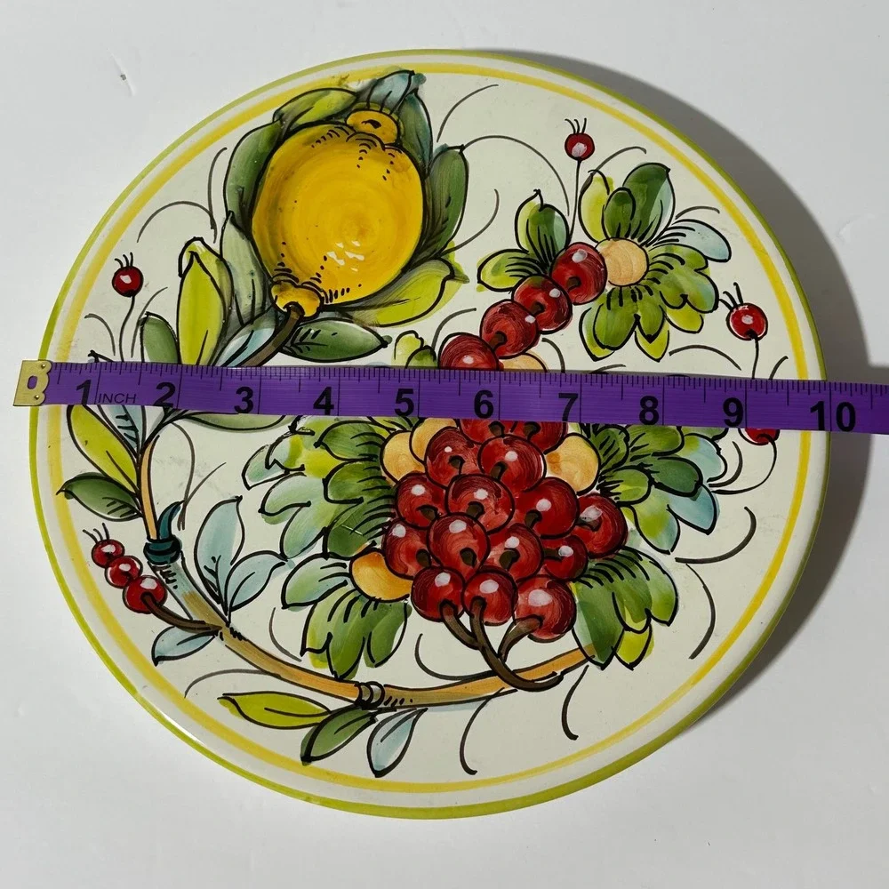 Abbiamo Tutto Italian Ceramic Decorative platter serving dish Fruit Lemon Grape